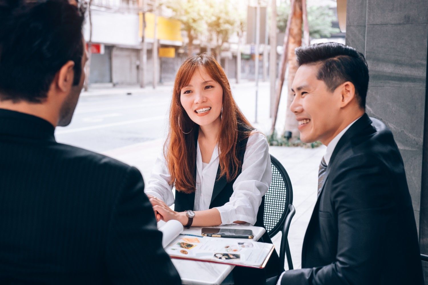 Professional consultation outdoor meeting