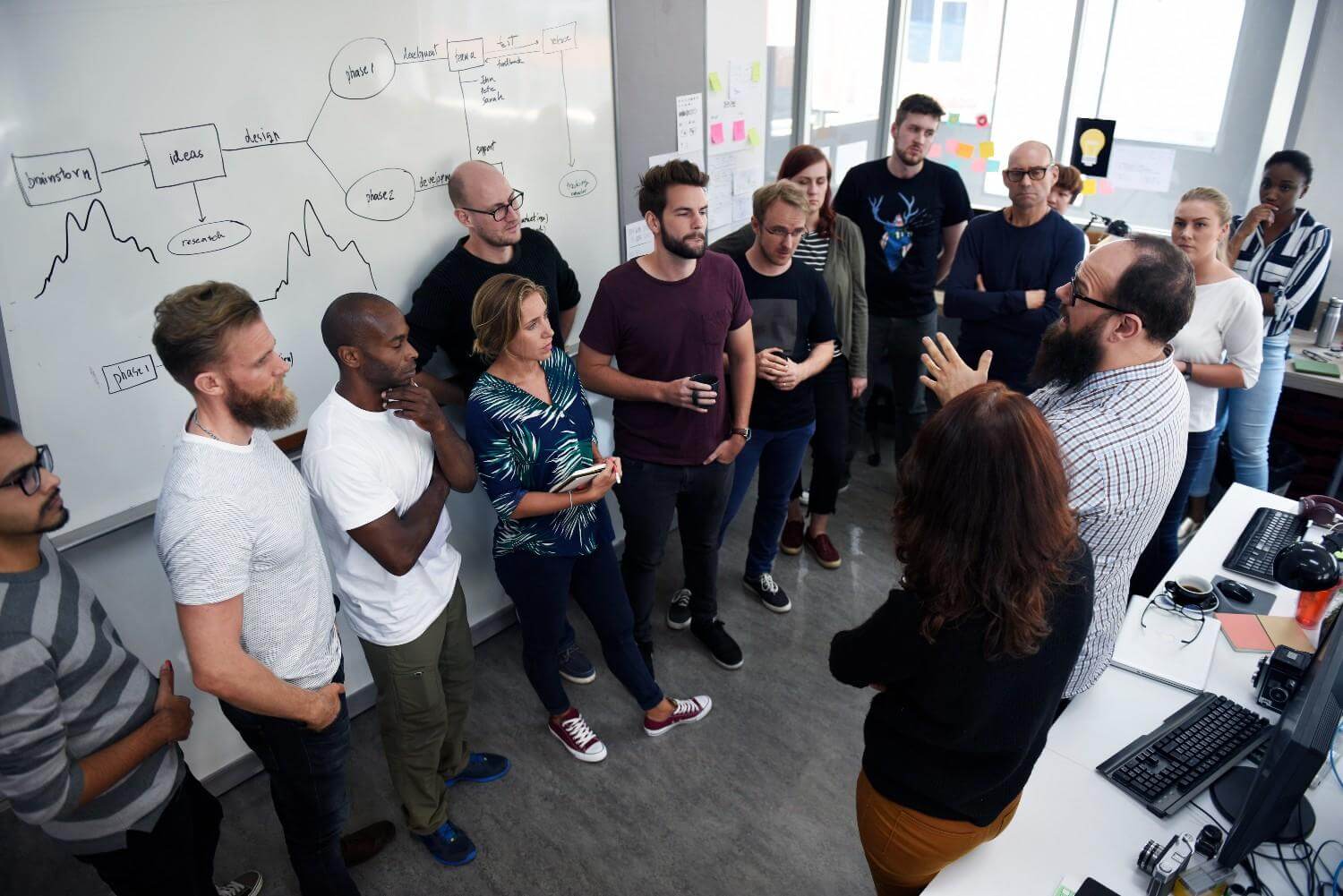 Startup business team brainstorming meeting workshop