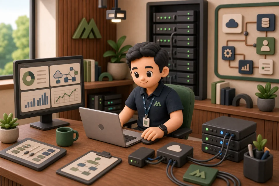 Murphy systems engineer configuring connected client systems